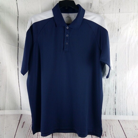 Under Armour Mens Blue White Golf Polo Shirt Size XL - Picture 1 of 9